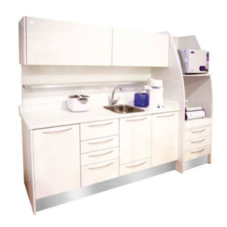 Meuble Clinique Stratifié 4 Modules, Évier, Robinet Chirurgical - L&M|