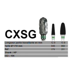 Fraise CXSG Carbure de tungstène  - Taille 045 - ASSD