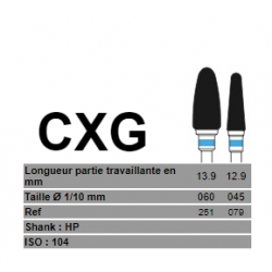 Fraise CXG Carbure de tungstène  - Taille 060 - ASSD