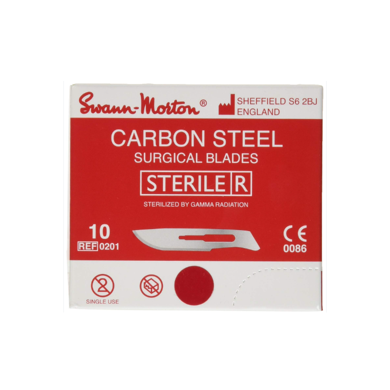 Lame de bistouri N°10 - boite de 100 - STERILE - Swann Morton|