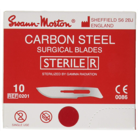 Lame de bistouri N°10 - boite de 100 - STERILE - Swann Morton|